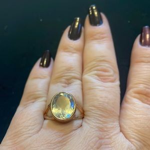 Sterling Rose Gold Plated Green Amethyst Ring 6.5